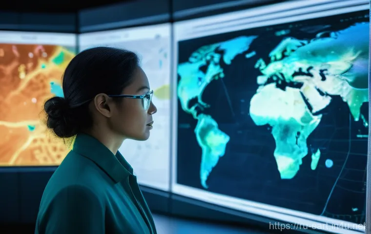 지구과학자 연구 기술 트렌드 - **Prompt: AI and Big Data in Geosciences**
"A brilliant, diverse female geoscientist, in her lat...